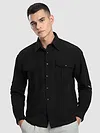 Black Roll Up Sleeve Shirt