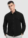 Black Roll Up Sleeve Shirt