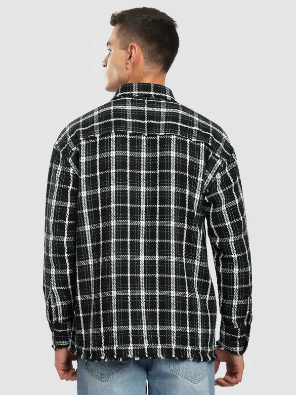 Black Rugged Flannel Overshirt