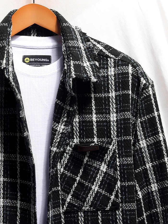 Black Rugged Flannel Overshirt