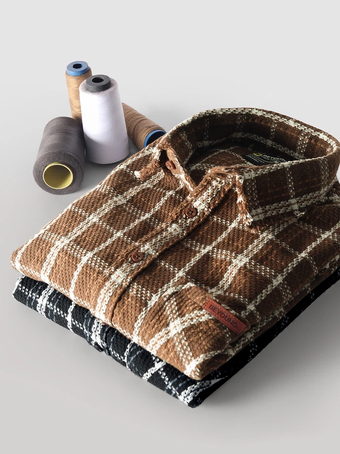 Black Rugged Flannel Overshirt