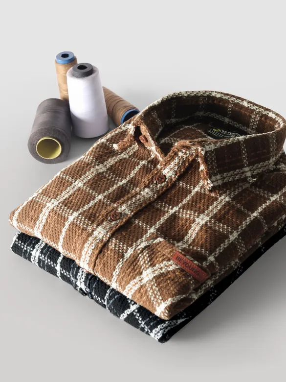 Black Rugged Flannel Overshirt