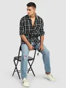 Black Rugged Flannel Overshirt