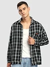 Black Rugged Flannel Overshirt