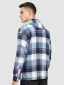 Blue Detachable Hoodie Flannel Shirt