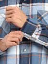 Blue Detachable Hoodie Flannel Shirt