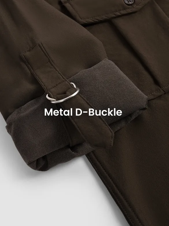 Brown Roll Up Sleeve Shirt