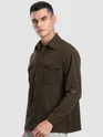 Brown Roll Up Sleeve Shirt