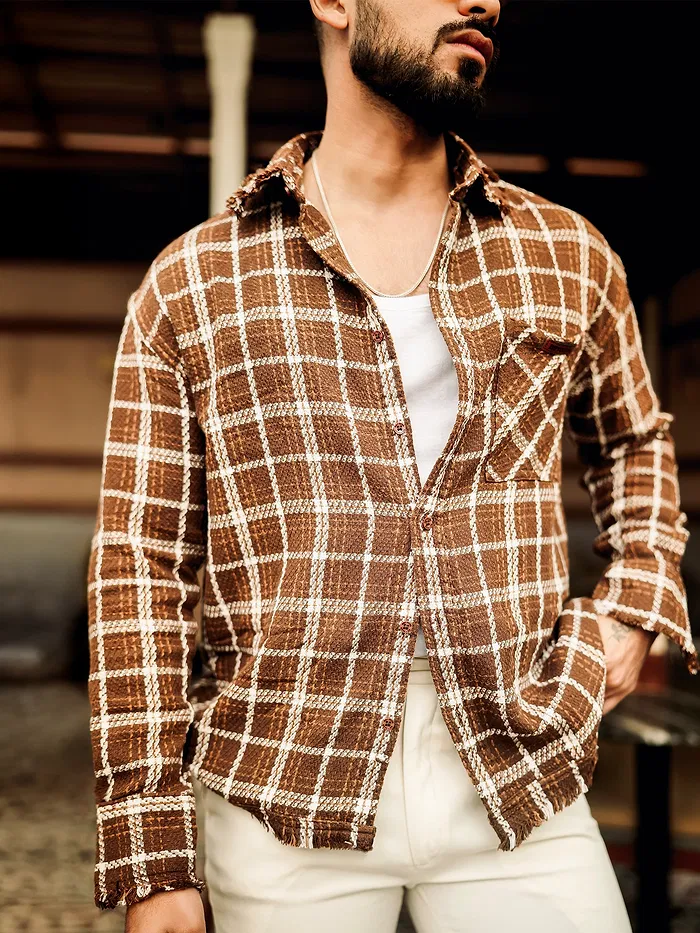 Brown Rugged Flannel Overshirt