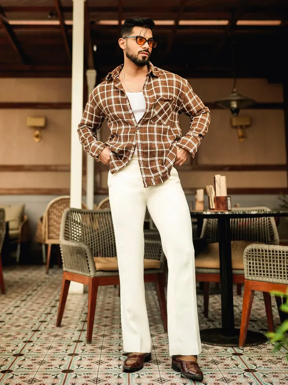 Brown Rugged Flannel Overshirt