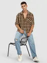 Brown Rugged Flannel Overshirt