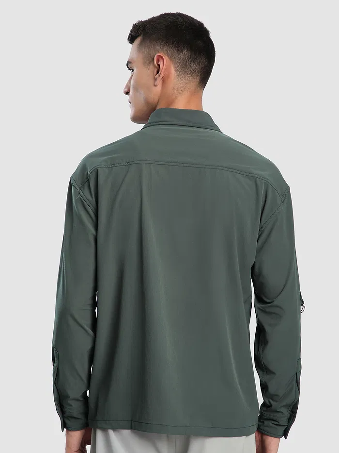 Grey Roll Up Sleeve Shirt