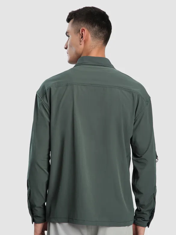 Grey Roll Up Sleeve Shirt