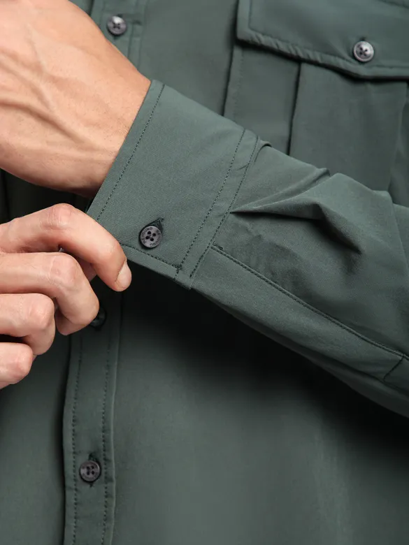 Grey Roll Up Sleeve Shirt