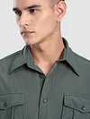 Grey Roll Up Sleeve Shirt