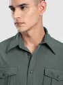 Grey Roll Up Sleeve Shirt