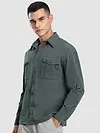 Grey Roll Up Sleeve Shirt