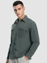 Grey Roll Up Sleeve Shirt