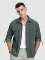 Grey Roll Up Sleeve Shirt