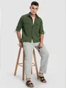 Olive Roll Up Sleeve Shirt