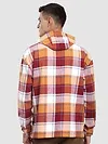 Orange Detachable Hoodie Flannel Shirt