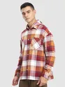 Orange Detachable Hoodie Flannel Shirt