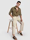 Peanut Brown Roll Up Sleeve Shirt