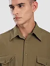 Peanut Brown Roll Up Sleeve Shirt