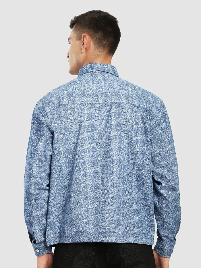 Airforce Blue Color Blast Shacket
