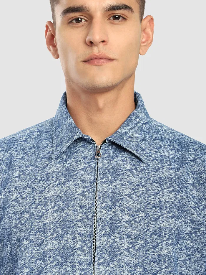Airforce Blue Color Blast Shacket