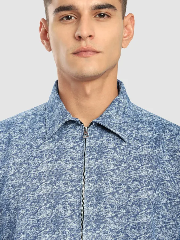 Airforce Blue Color Blast Shacket