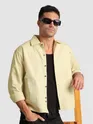 Beige Solid Multipocket Shacket