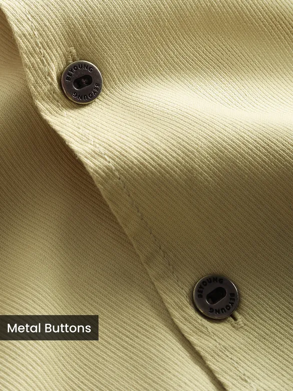 Beige Solid Multipocket Shacket