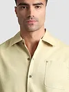 Beige Solid Multipocket Shacket