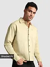 Beige Solid Multipocket Shacket