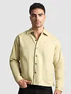 Beige Solid Multipocket Shacket