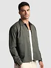 Grey Solid Multipocket Shacket