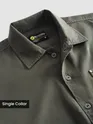 Grey Solid Multipocket Shacket