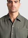 Grey Solid Multipocket Shacket