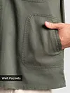 Grey Solid Multipocket Shacket