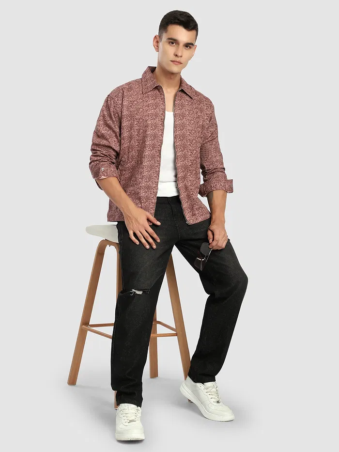 Mauve Color Blast Shacket