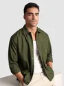 Olive Solid Multipocket Shacket