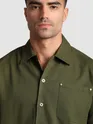 Olive Solid Multipocket Shacket