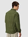 Pale Olive Geometric Textured Corduroy Shirt
