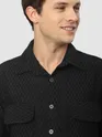 Black Terry Textured Shirt