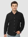 Black Terry Textured Shirt