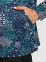 Blue Paisley Printed Zipper Shacket