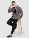 Green Paisley Printed Zipper Shacket