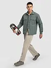Greyish Green Block Textured Shacket