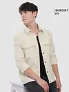 Off White Block Textured Shacket